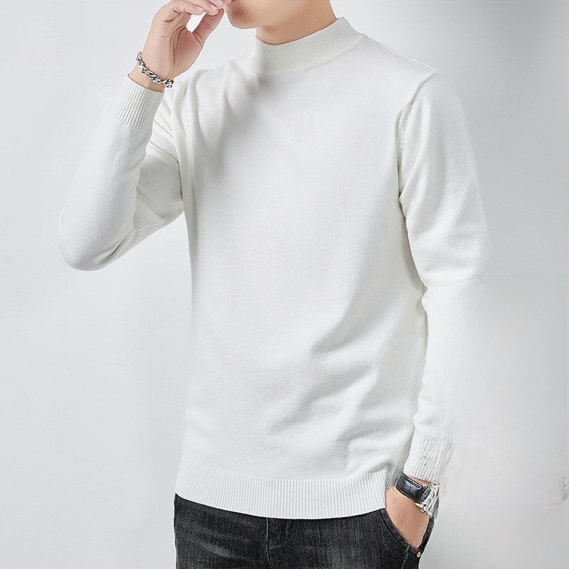 Sueter de punto de cuello alto para hombre con forro polar.