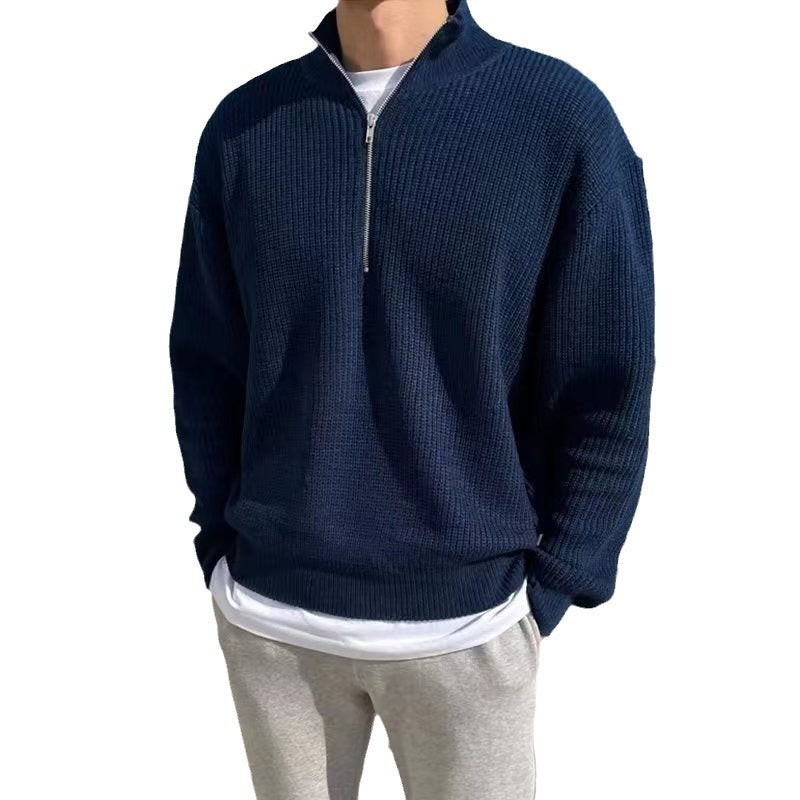 Sueter de hombre con cuello alzado y zipper