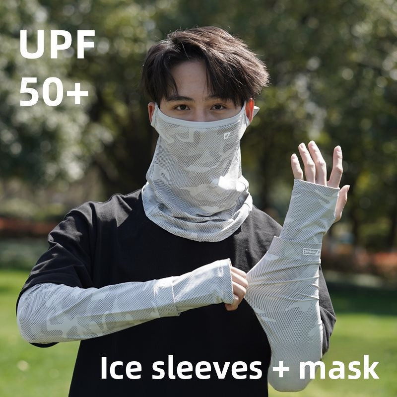 Mangas de protección solar de seda fría para hombre.