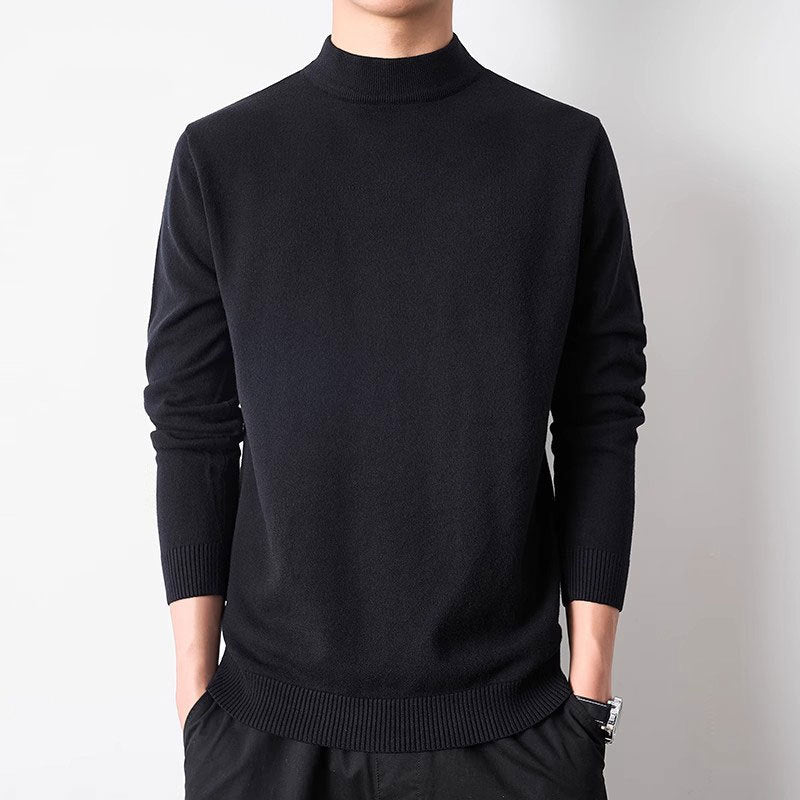 Sueter de punto de cuello alto para hombre con forro polar.