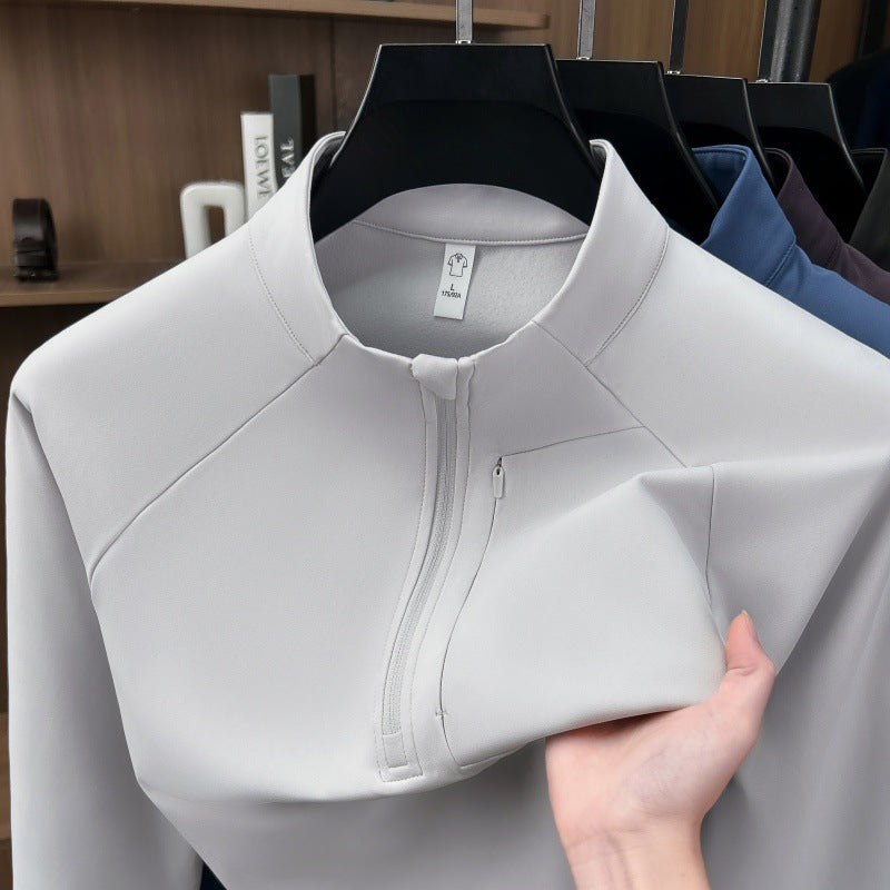 Sudadera casual de hombre con medio zipper y corte holgado