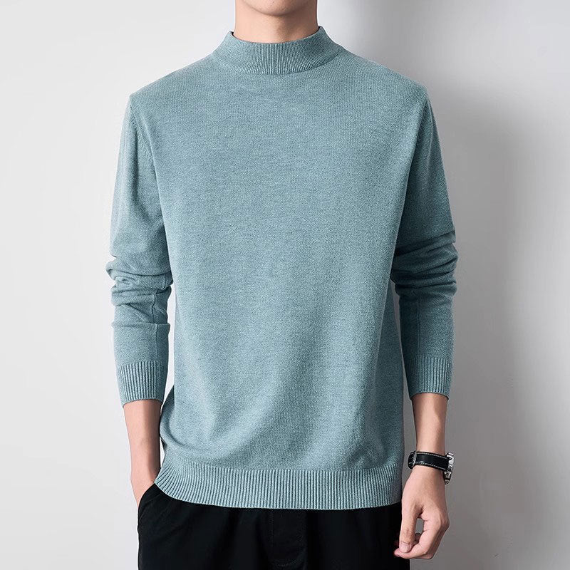 Sueter de punto de cuello alto para hombre con forro polar.