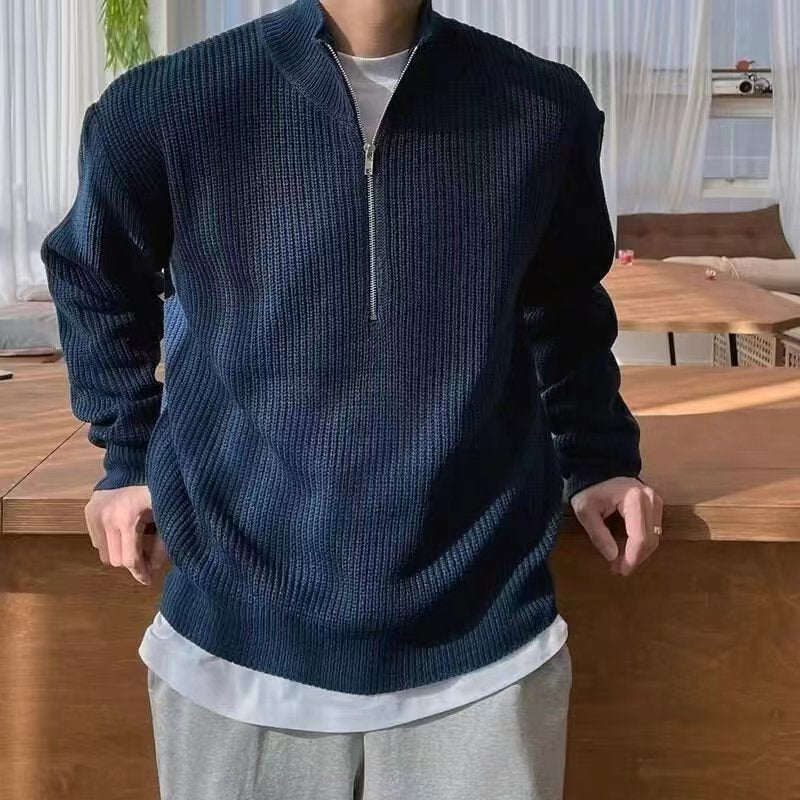 Sueter de hombre con cuello alzado y zipper