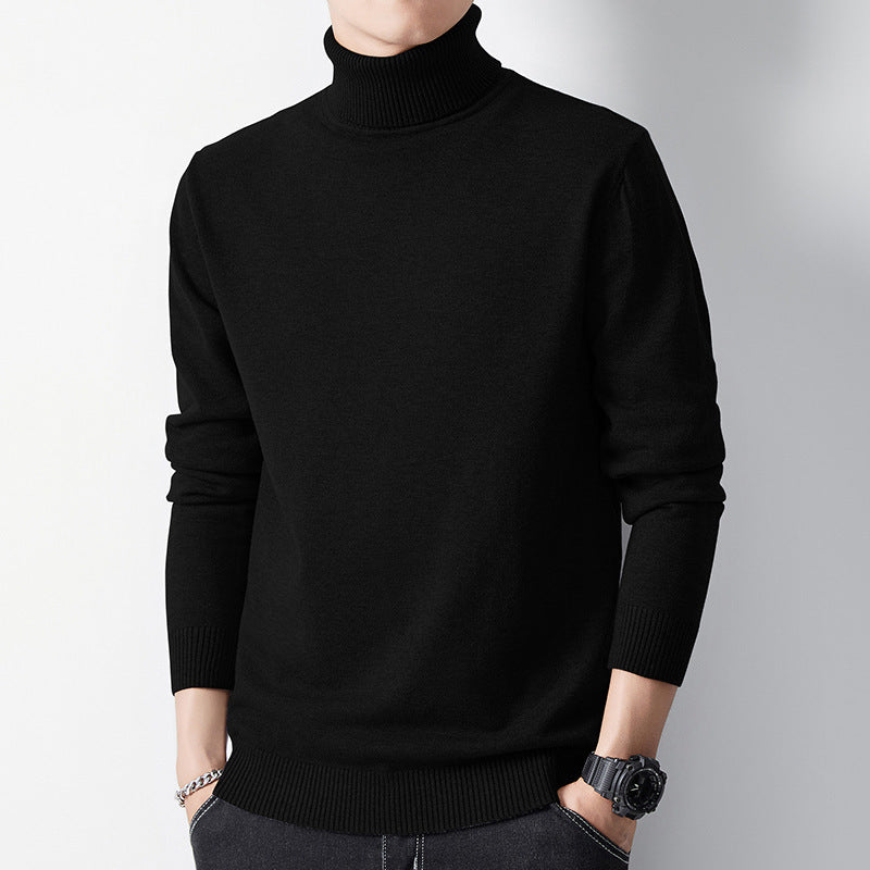Sueter de punto de cuello alto para hombre con forro polar.