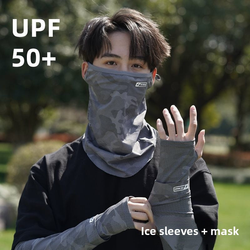 Mangas de protección solar de seda fría para hombre.