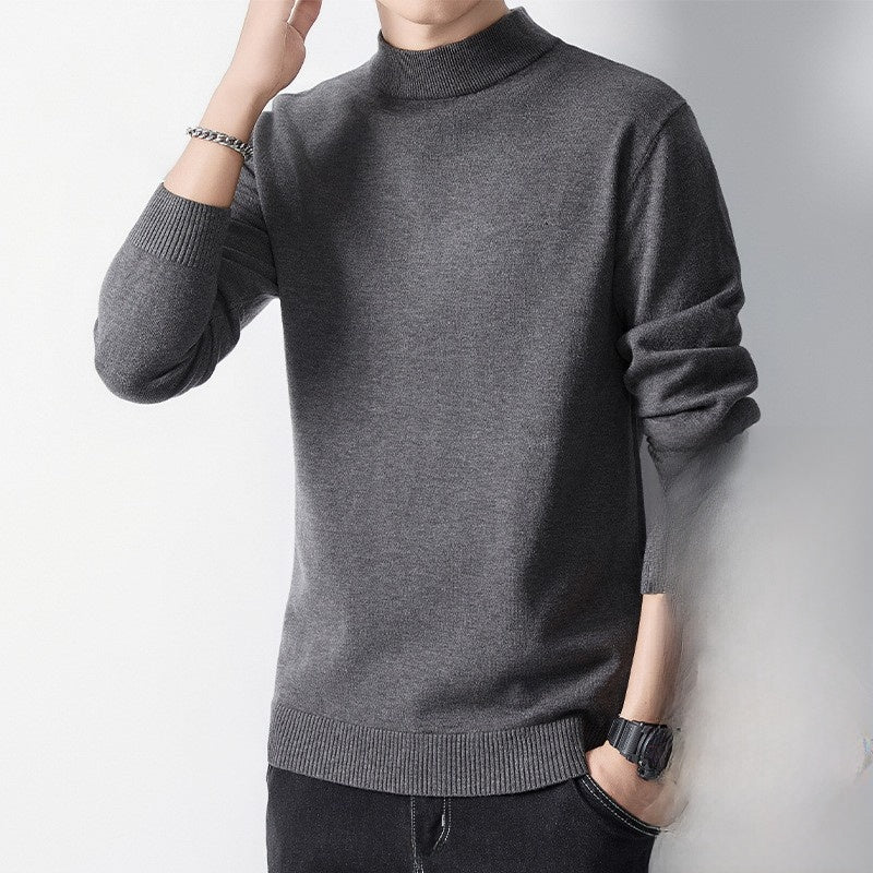 Sueter de punto de cuello alto para hombre con forro polar.