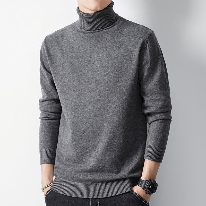 Sueter de punto de cuello alto para hombre con forro polar.