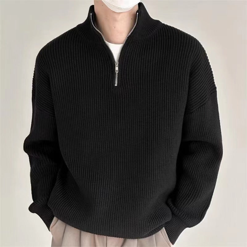 Sueter de hombre con cuello alzado y zipper