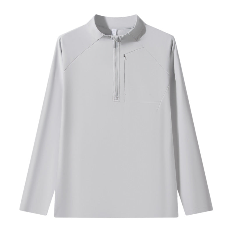Sudadera casual de hombre con medio zipper y corte holgado