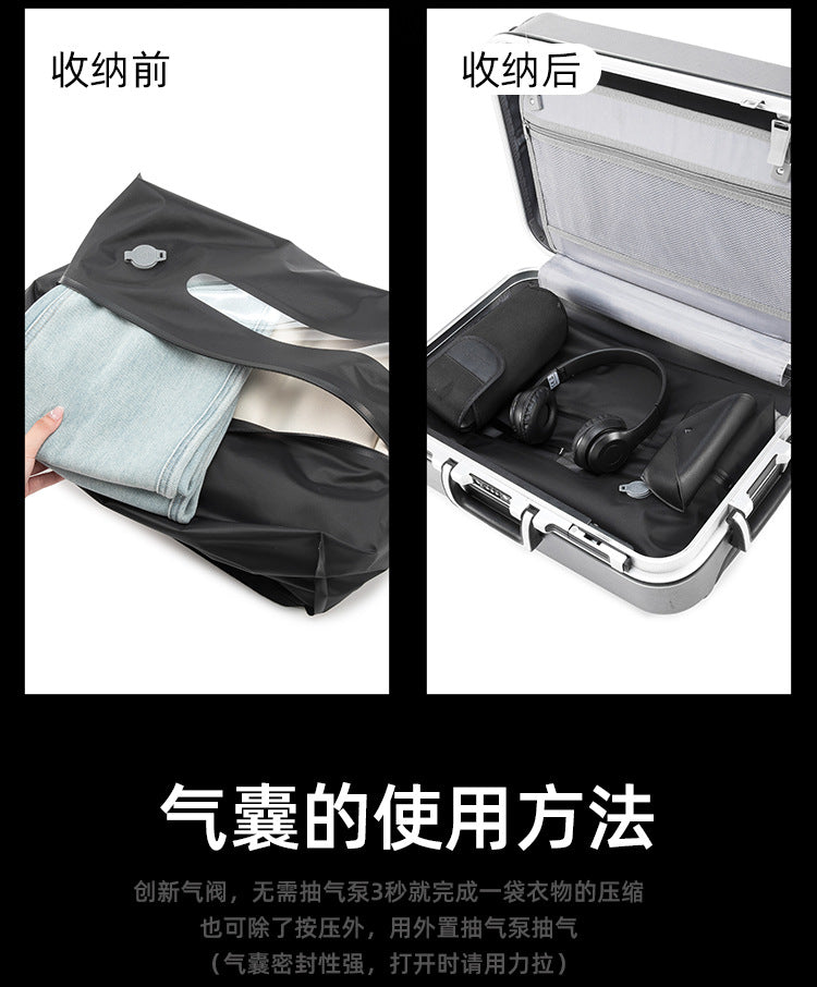 Bolsa de compresión al vacío con ventana y bomba, reutilizable, impermeable y ahorradora de espacio para equipaje y maletas.
