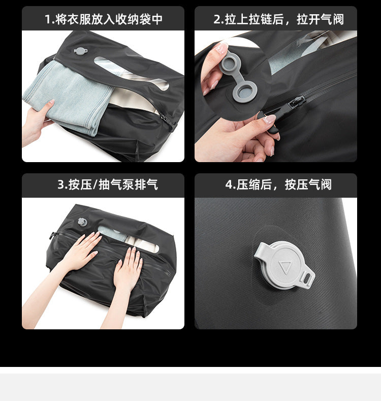 Bolsa de compresión al vacío con ventana y bomba, reutilizable, impermeable y ahorradora de espacio para equipaje y maletas.