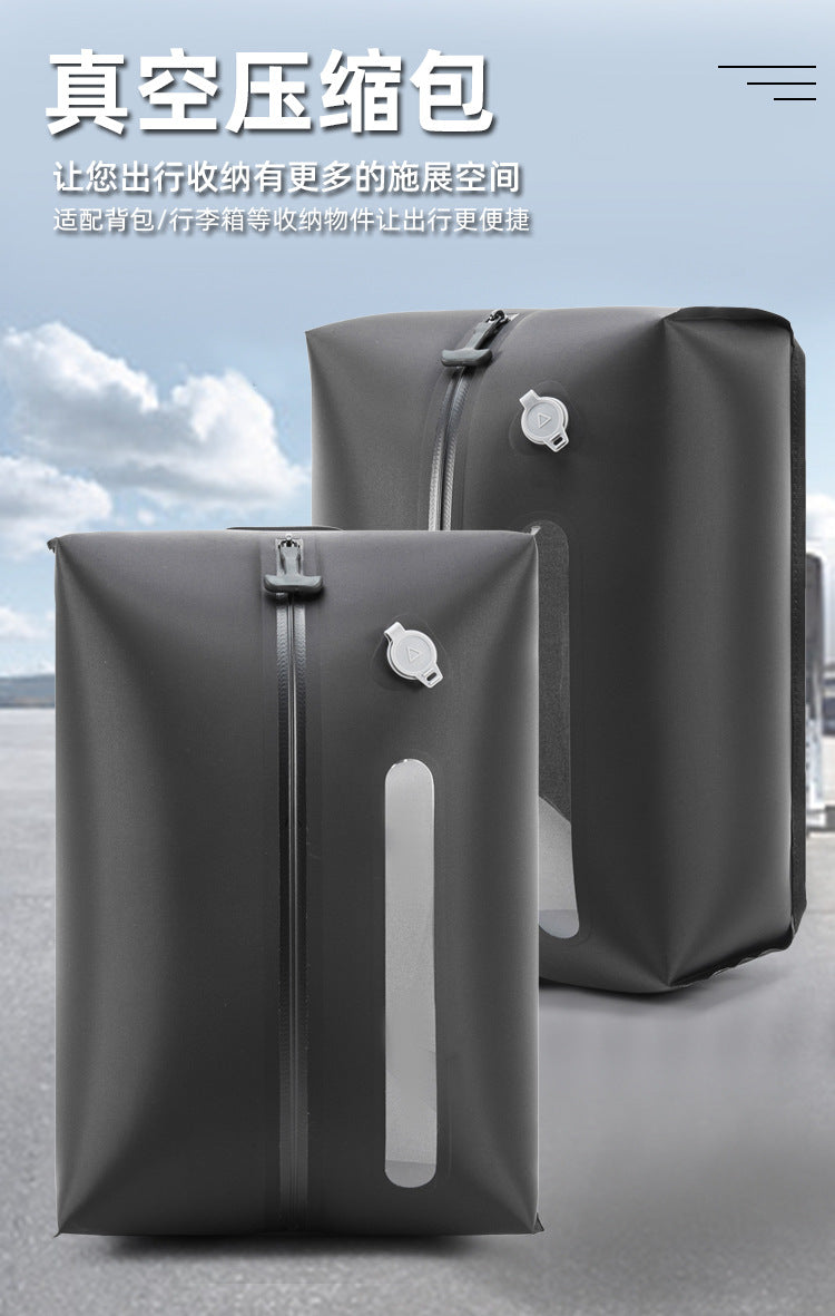 Bolsa de compresión al vacío con ventana y bomba, reutilizable, impermeable y ahorradora de espacio para equipaje y maletas.