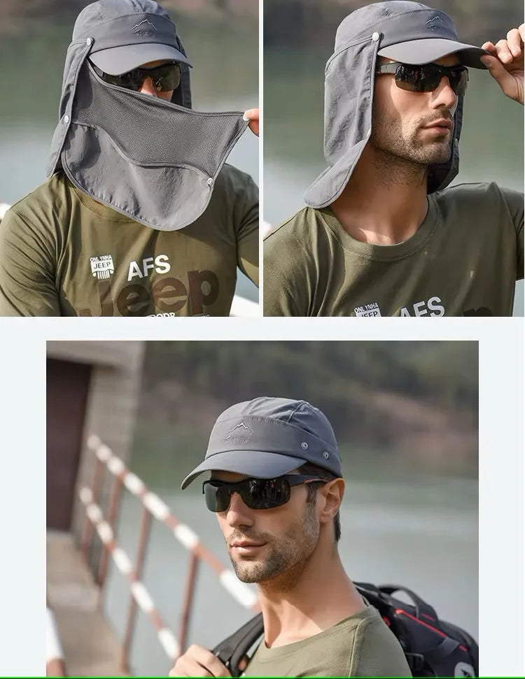 UPF 50+ Gorra de proteccion solar para pesca, outdoor, hiking.