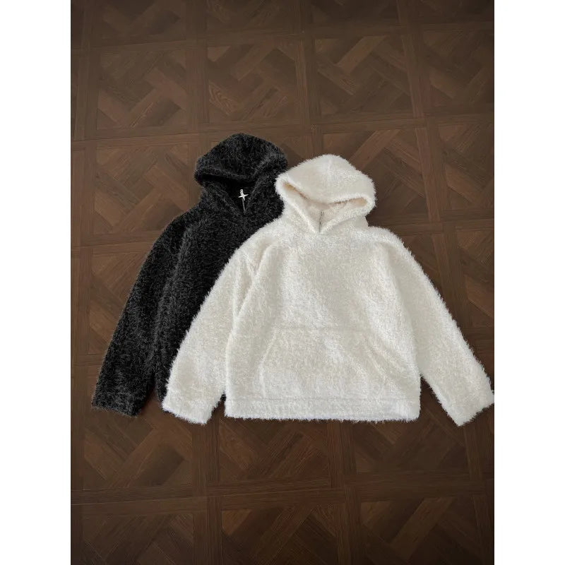 Hoodie de punto con medio cierre – Estilo urbano hombre