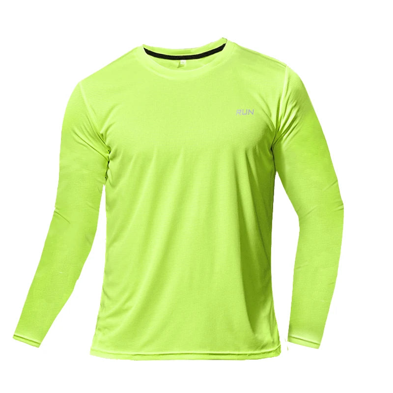 Camiseta de manga larga para hombre con protección solar UPF 50+; ideal para natación, pesca, senderismo y correr; tejido de secado rápido y ligero.
