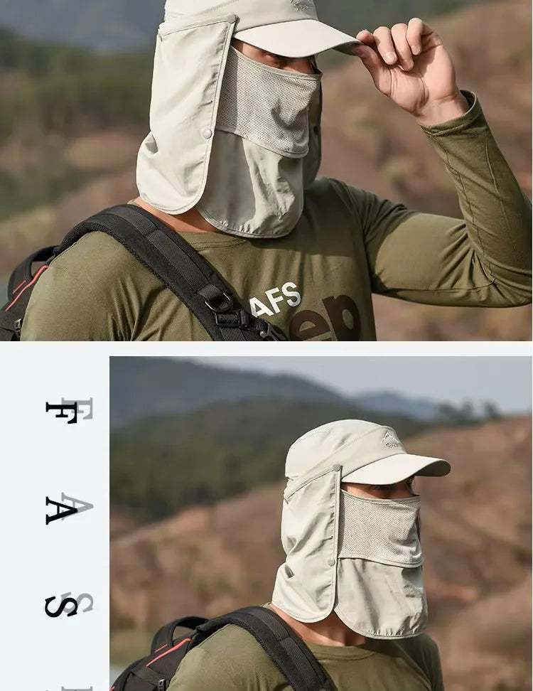 UPF 50+ Gorra de proteccion solar para pesca, outdoor, hiking.