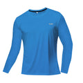 Camiseta de manga larga para hombre con protección solar UPF 50+; ideal para natación, pesca, senderismo y correr; tejido de secado rápido y ligero.