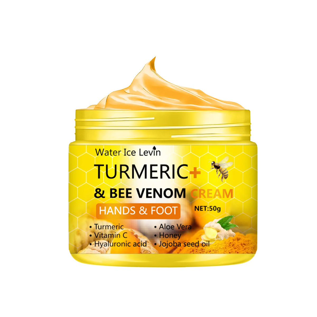 Crema reparadora de manos y pies con cúrcuma y veneno de abeja | 50g piel seca y agrietada