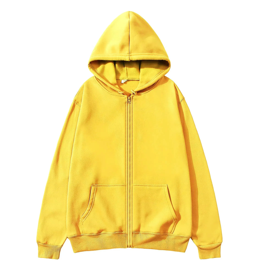 Hoodie oversize con cierre – Estilo coreano mujer