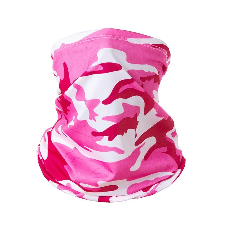 Buff multifuncional tipo turbante para ciclismo y actividades al aire libre: protección para el cuello y la cabeza, tejido de seda fría con protección solar; apto para hombres y mujeres (pesca, senderismo, máscara).