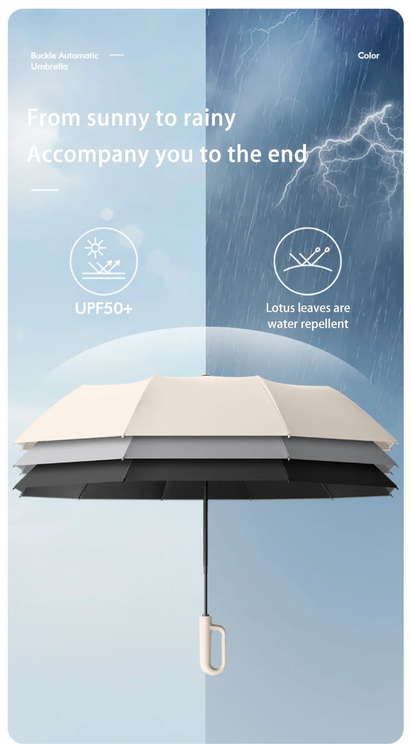 Paraguas plegable automático reforzado | 20 varillas, 105 cm, resistente al viento y al agua