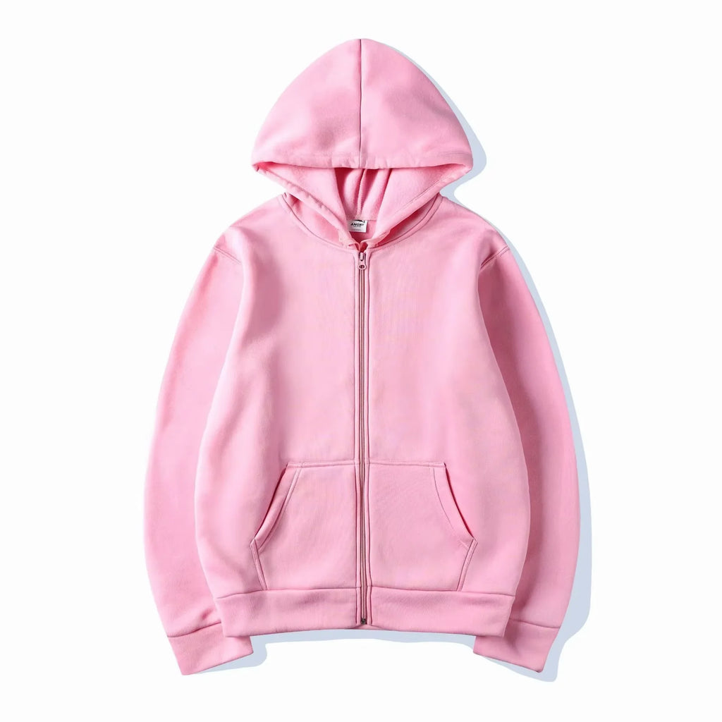Hoodie oversize con cierre – Estilo coreano mujer