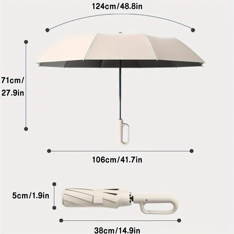 Paraguas plegable automático reforzado | 20 varillas, 105 cm, resistente al viento y al agua