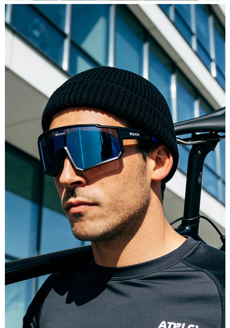 SCVCN Outdoor Cycling Sunglasses Men MTB Road Driving Bike Glasses Sports Hiking Women Bicycle Cycling Glasses UV400 Goggles