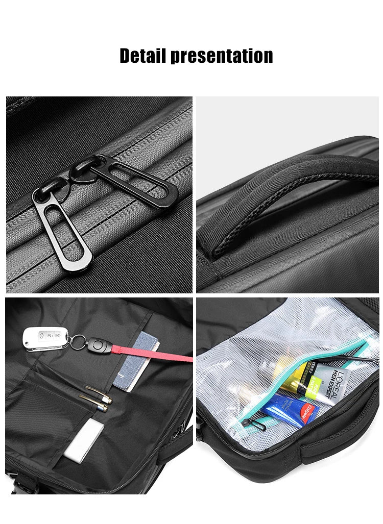 Mochila de viaje con compresión al vacío 60L | Puerto USB y compartimento para portátil