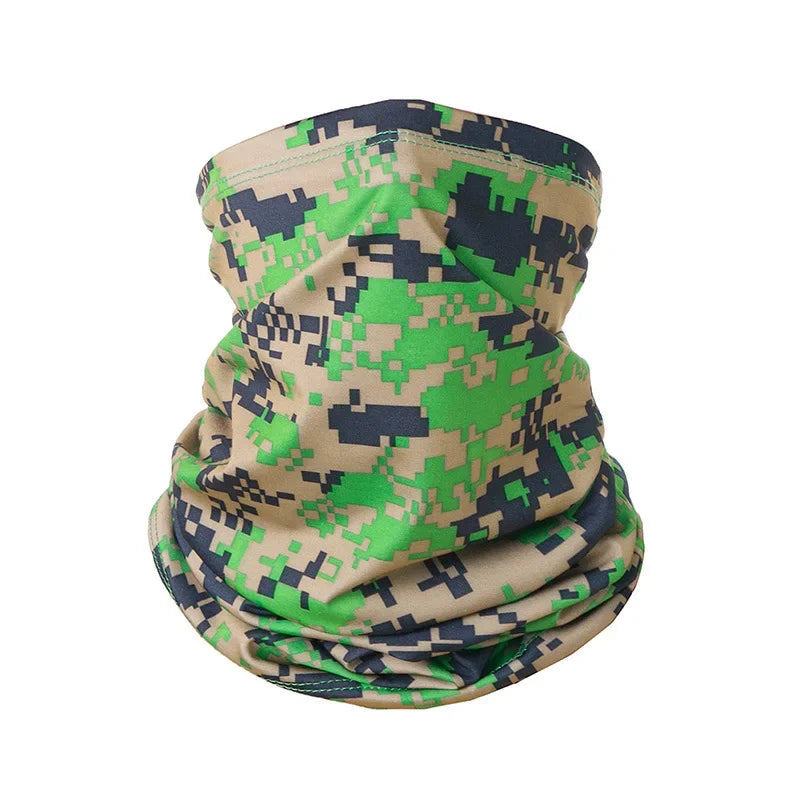 Buff multifuncional tipo turbante para ciclismo y actividades al aire libre: protección para el cuello y la cabeza, tejido de seda fría con protección solar; apto para hombres y mujeres (pesca, senderismo, máscara).