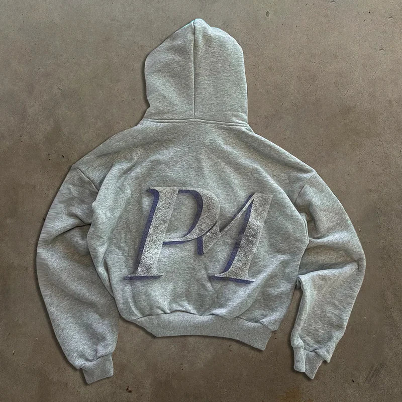 Hoodie retro con estampado – Unisex
