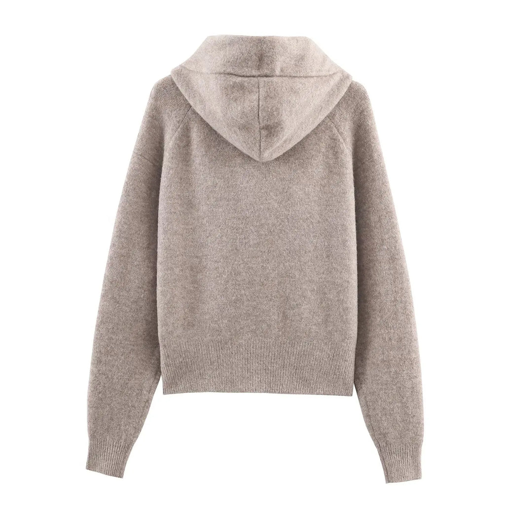Hoodie tejido con detalle de lazo – Mujer