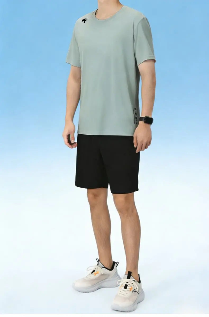 Camiseta running efecto seda fría – Mesh transpirable con protección UV