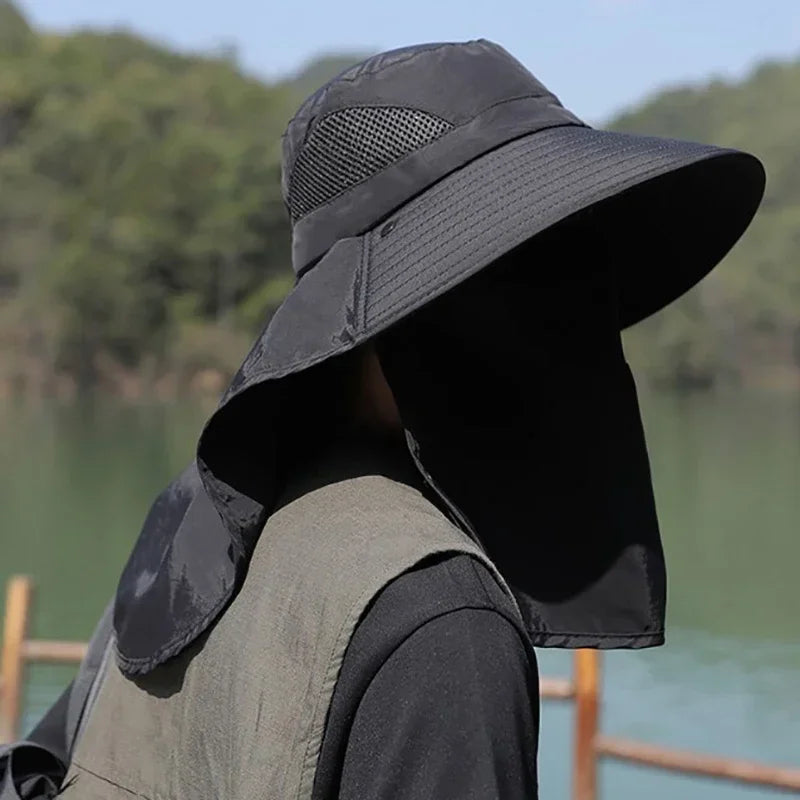 Sombrero tipo pescador UPF con visera y solapa para el cuello | Unisex para outdoor