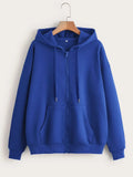 Hoodie oversize con cierre – Estilo coreano mujer