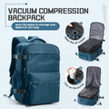 Mochila compresión al vacío apta para cabina 40x20x25 cm | Portátil 15,6” para viajes