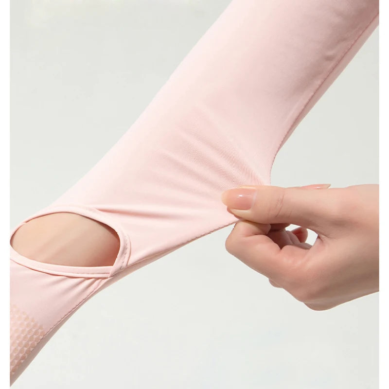 Guantes largos de verano para exteriores con protección UV (UPF50+) y compatibilidad con pantallas táctiles; ideales para conducir, andar en bicicleta y viajes al aire libre.