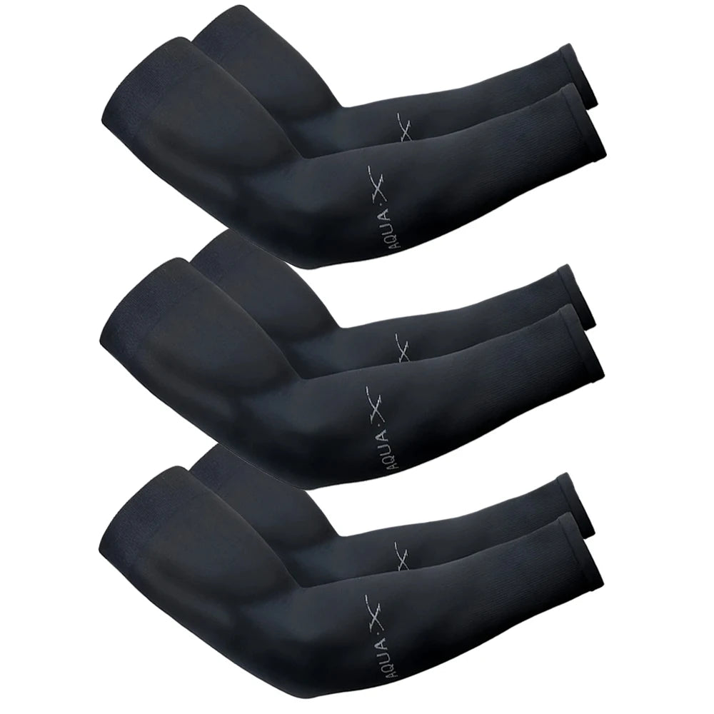 3 pares de mangas de seda helada unisex para protección solar; ideales para actividades al aire libre como ciclismo, conducción y pesca.