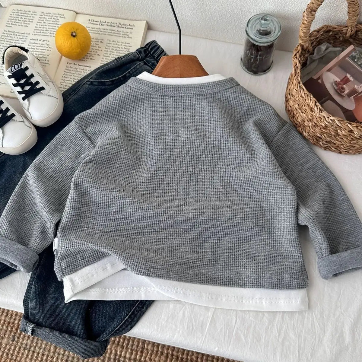 Hoodie waffle de dos piezas – Niños 1-8 años