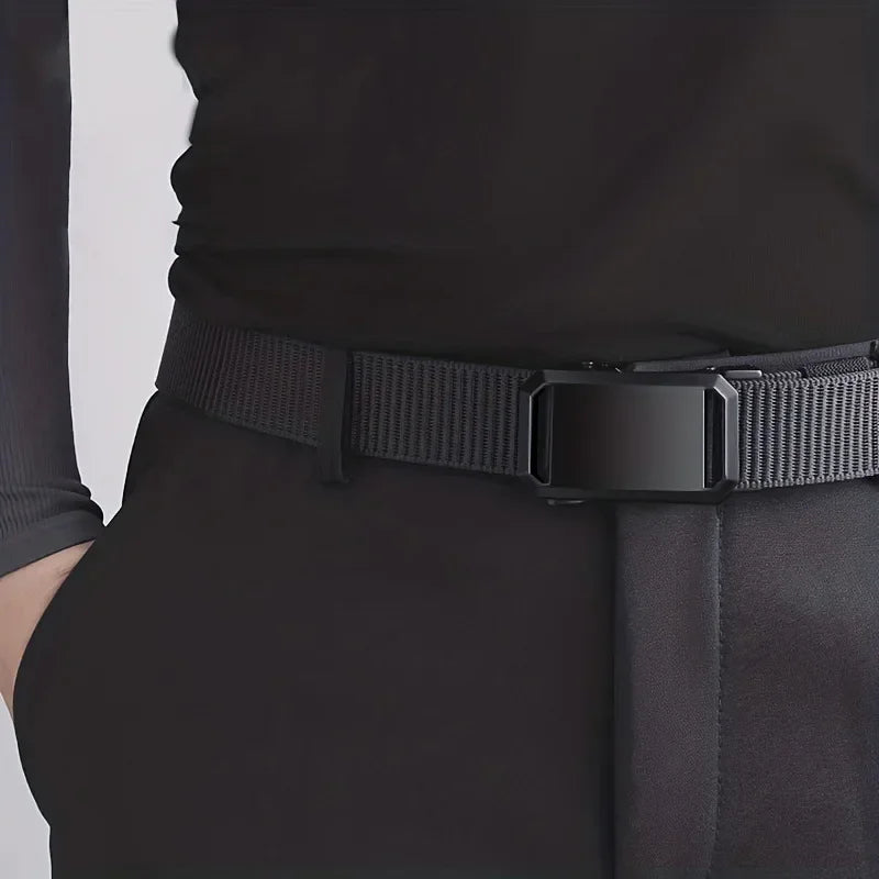 Cinturón con hebilla automática para hombre | Estilo táctico y casual para trabajo y outdoor