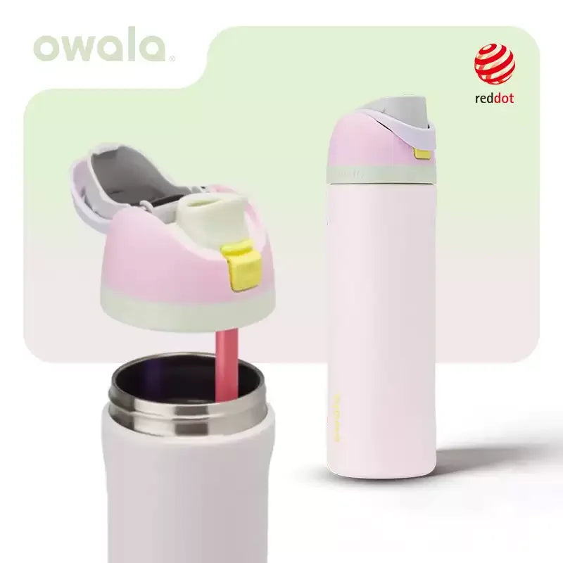 Botella deportiva Owala de acero inoxidable con pajita y aislamiento | Sin BPA para viajes