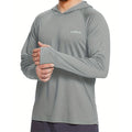 Sudadera con capucha y manga larga para hombre, con protección solar UPF 50+; prenda técnica e informal de secado rápido, ideal para correr o pescar.