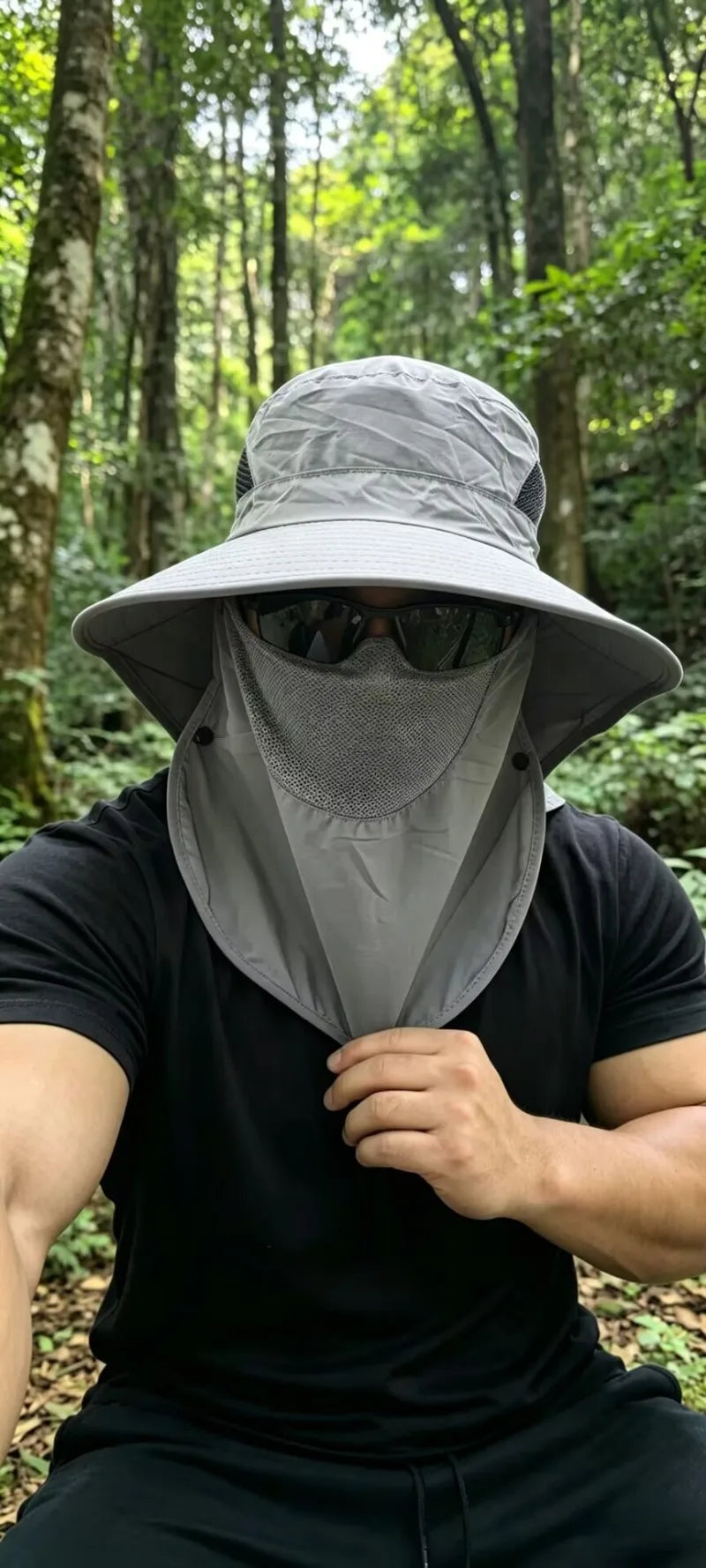 UPF50+  Sombrero para sol Neck Cover Outdoor Fishing Hiking UV Protection