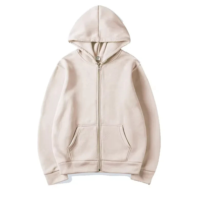 Hoodie oversize con cierre – Estilo coreano mujer