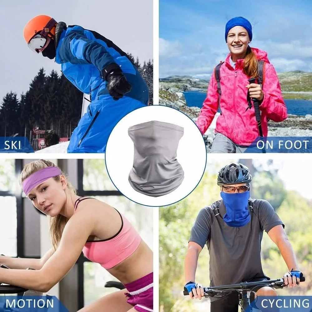 Buff multifuncional tipo turbante para ciclismo y actividades al aire libre: protección para el cuello y la cabeza, tejido de seda fría con protección solar; apto para hombres y mujeres (pesca, senderismo, máscara).