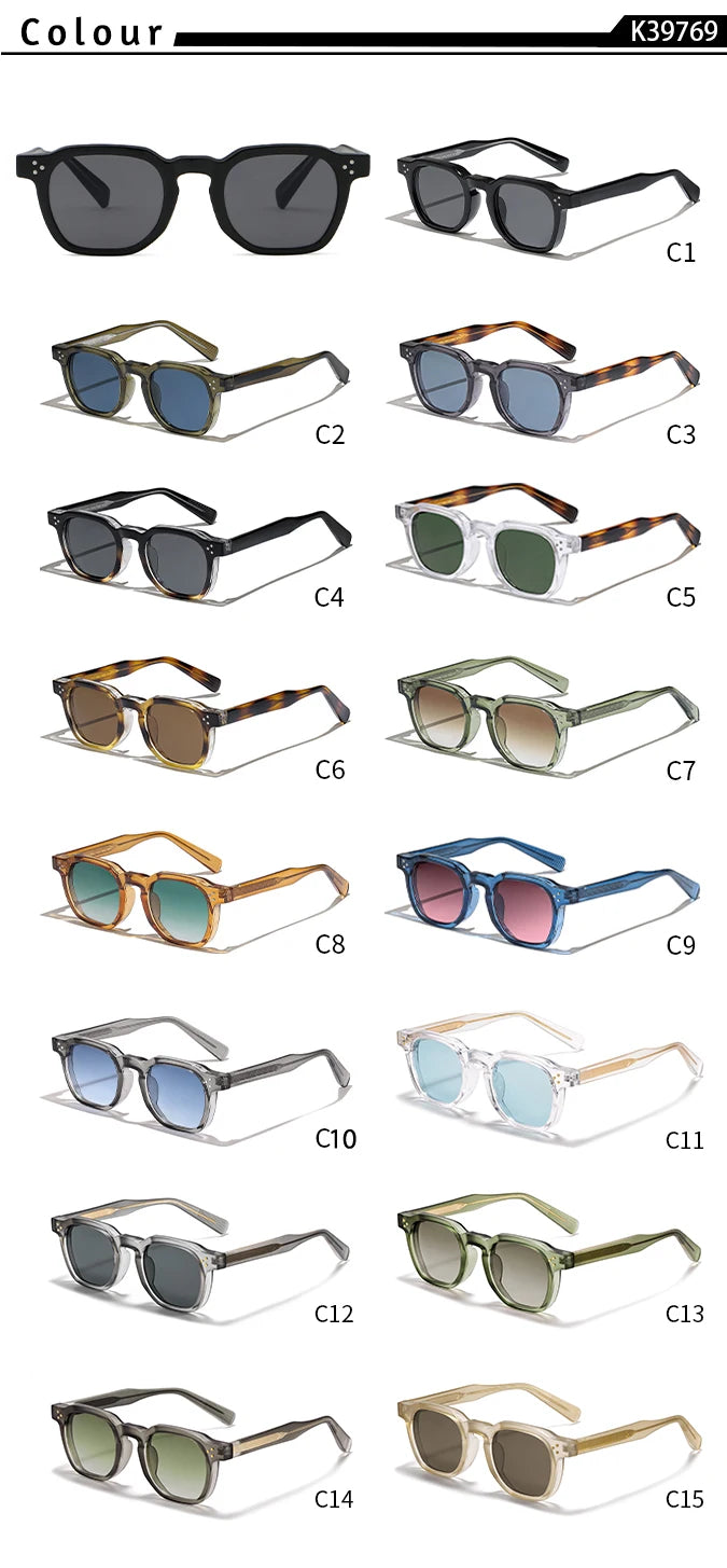 Gafas de sol cuadradas retro UV400 | Estilo punk fashion para hombre y mujer