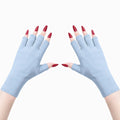 Guantes de gel con protección UV; guantes elásticos sin dedos para proteger las manos durante el arte de uñas, aptos para uso doméstico y en exteriores.