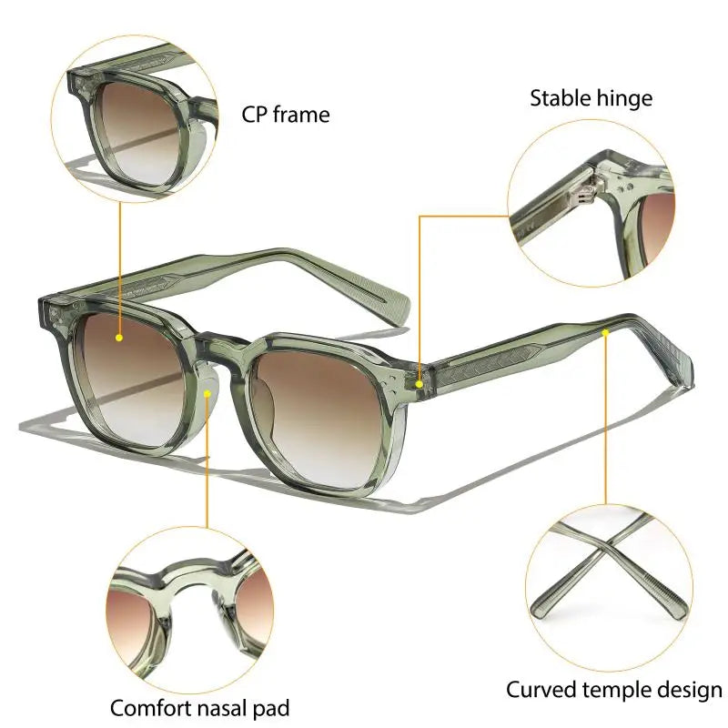 Gafas de sol cuadradas retro UV400 | Estilo punk fashion para hombre y mujer