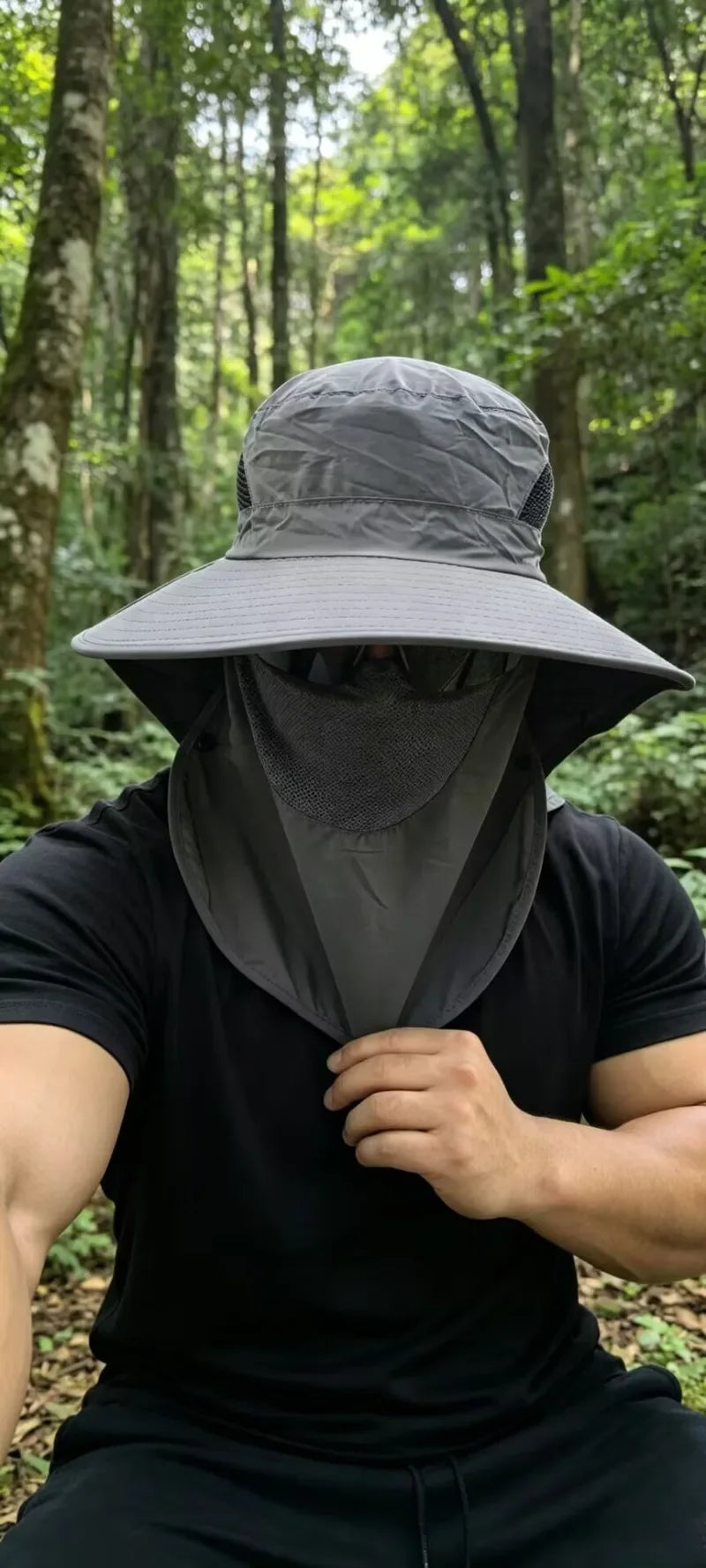 UPF50+  Sombrero para sol Neck Cover Outdoor Fishing Hiking UV Protection