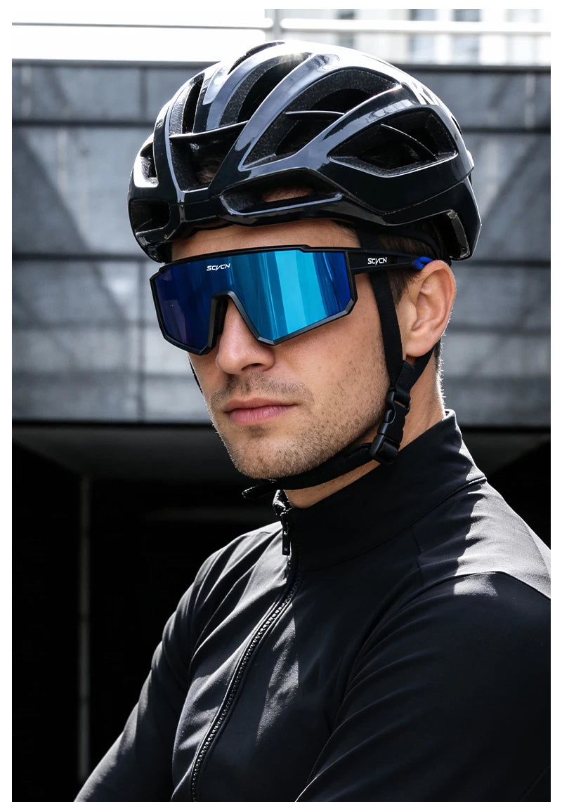 SCVCN Outdoor Cycling Sunglasses Men MTB Road Driving Bike Glasses Sports Hiking Women Bicycle Cycling Glasses UV400 Goggles